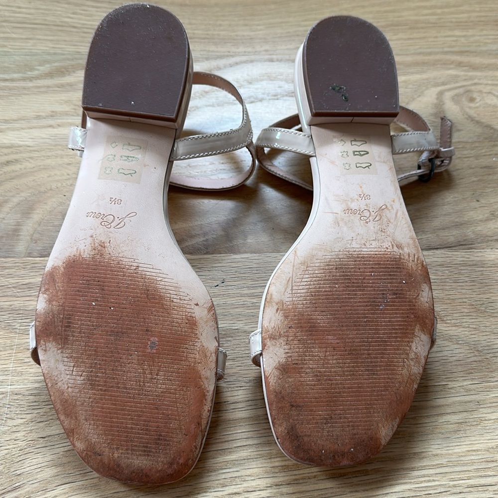 J Crew strappy sandals patent dusty pink taupe size 8.5, adjustable ankle strap - Picture 9 of 12